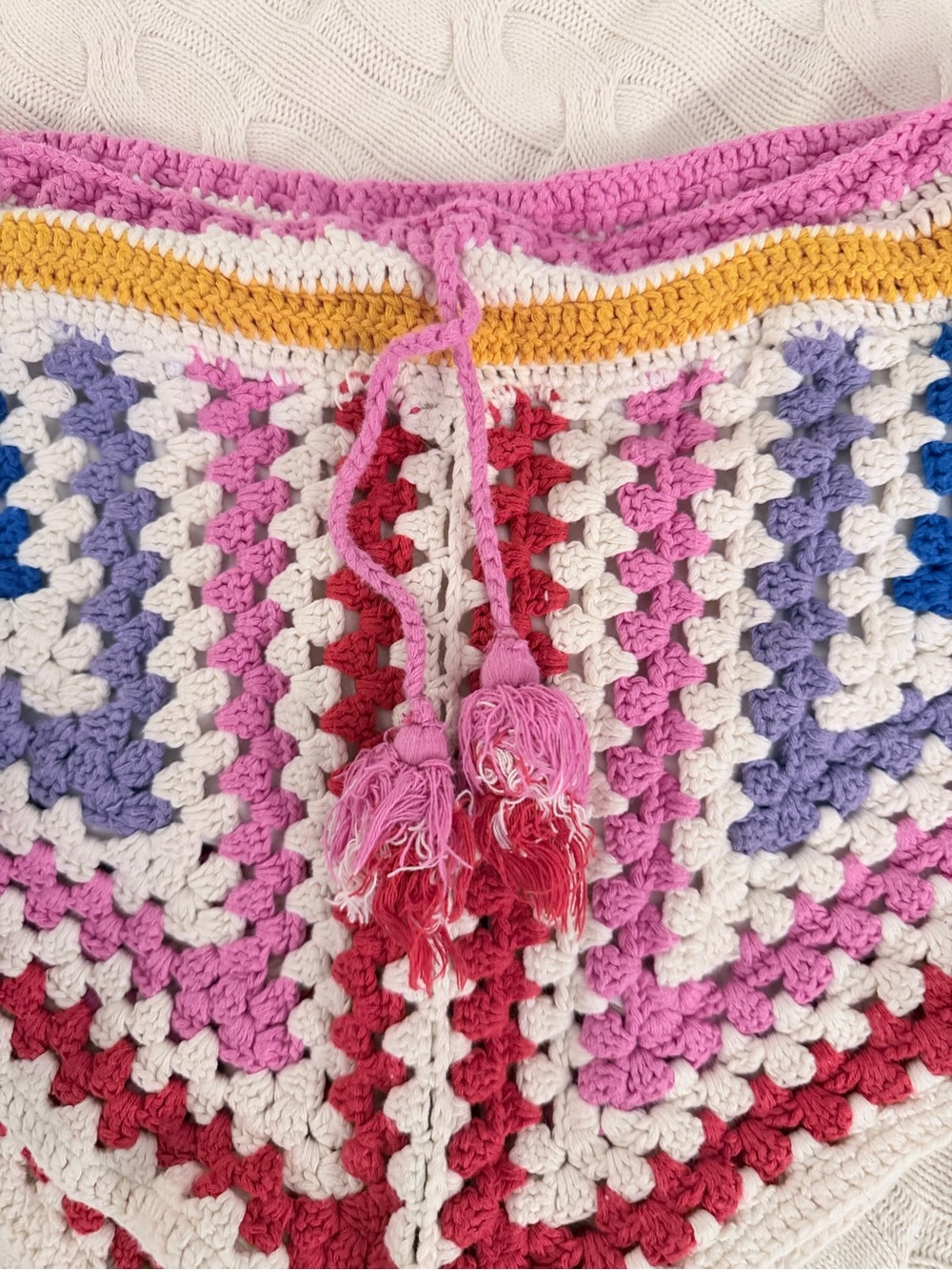 FARM Rio Multicolor Crochet High-Waist Tassel Shorts - Picture 2 of 6